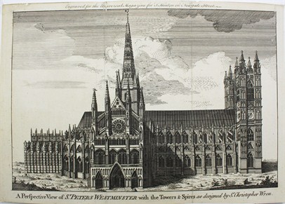 A perspective view of St.Peters Westminster...